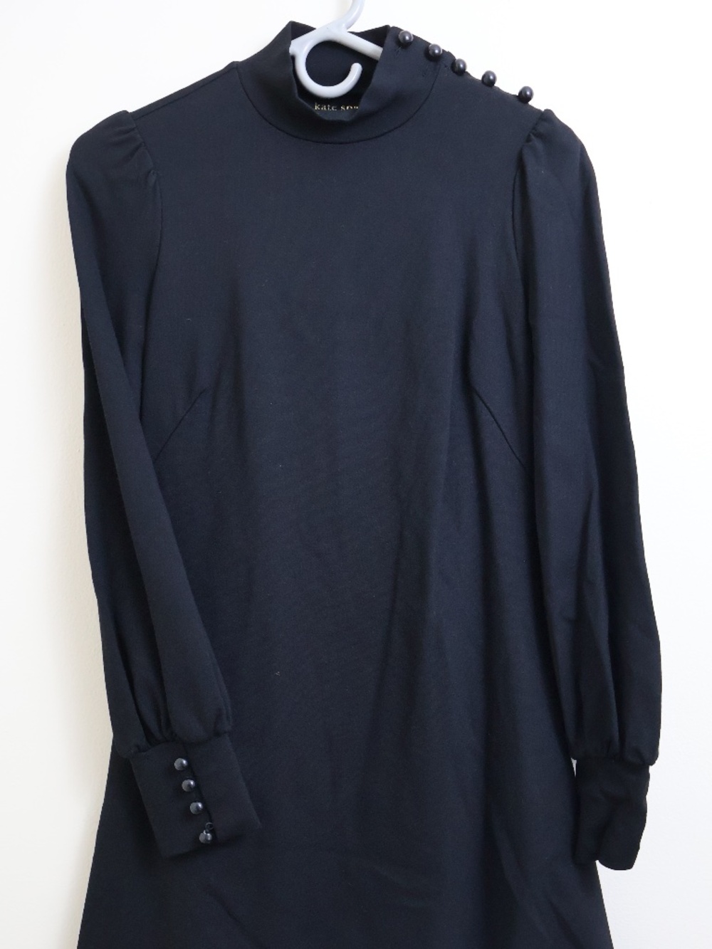 Black Mockneck Long Sleeve Mini Dress with Pockets | XS | Kate Spade New York